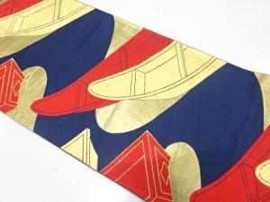 舟模様織り出し　袋帯